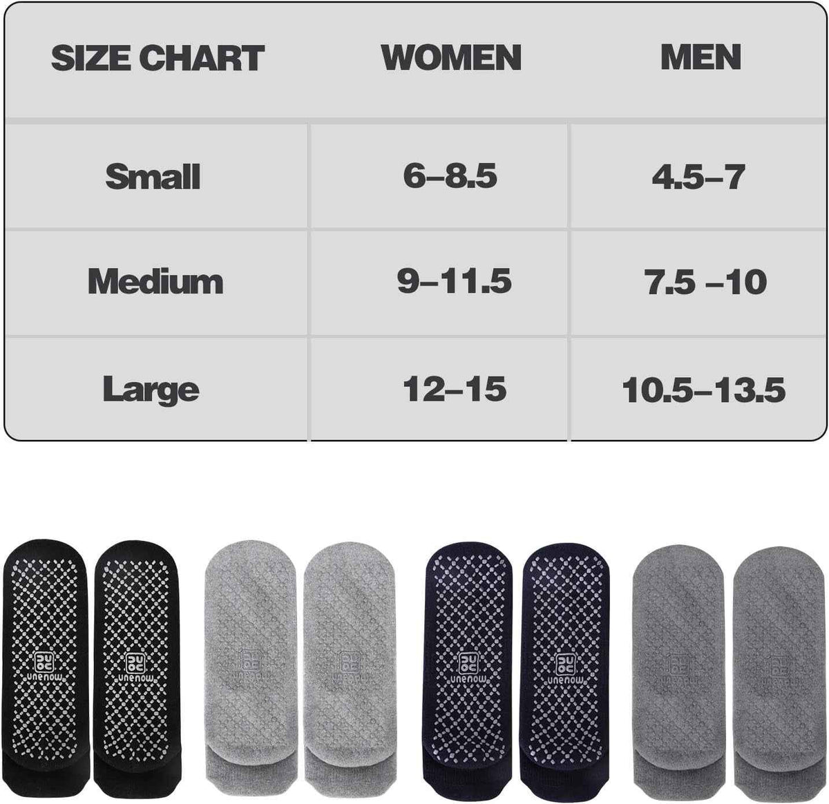 Unisex Non Slip Grip Socks with Cushion for Yoga Pilates Barre Home & Hospital