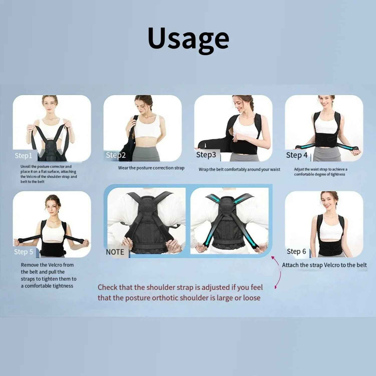 Posture Corrector for Women and Men, Back Support Brace for Neck Shoulder & Upper and Lower Back Pain Relief, Invisible Adjustable Lightweight Posture Corrector under Clothes(Black, Large)