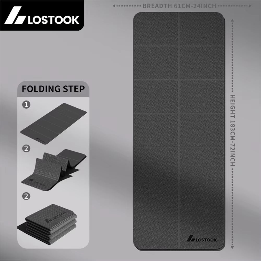 4Mm Thick TPE Foldable Yoga Mat Easy to Store Travel Exercise Mat for Yoga Pilates Home Workouts and Floor Exercises