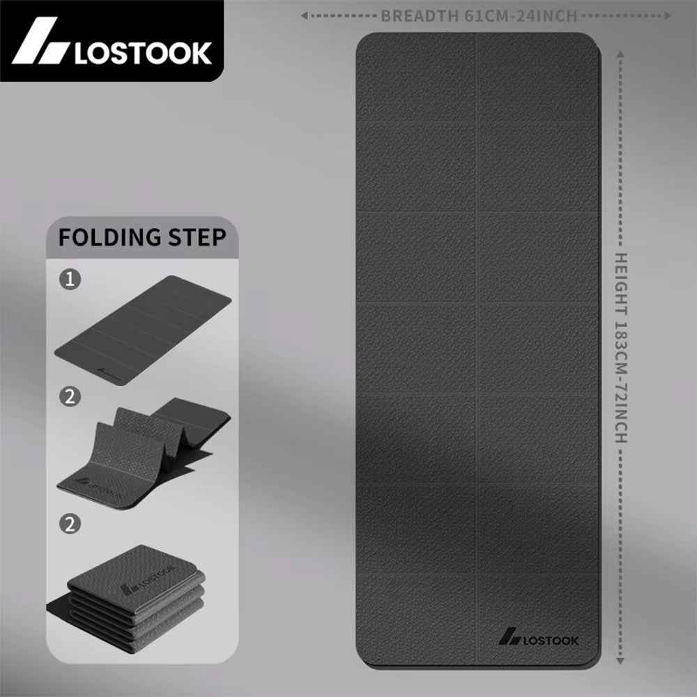 4Mm Thick TPE Foldable Yoga Mat Easy to Store Travel Exercise Mat for Yoga Pilates Home Workouts and Floor Exercises