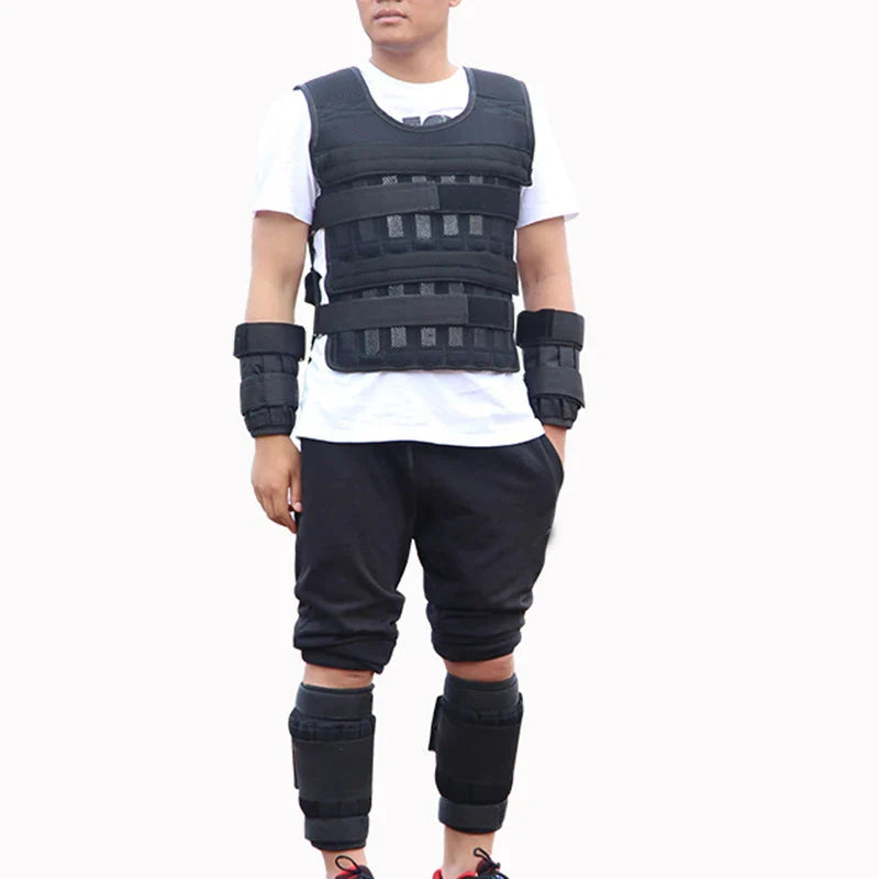 20Kg Weighted Vest Adjustable Loading Weight Jacket Exercise Weightloading Gym Equipment Boxing Training Waistcoat （Only Vest）