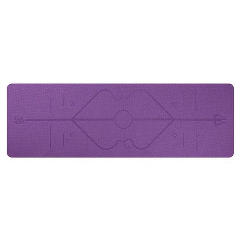 Non Slip Yoga Mat with Position Lines Beginner Fitness Exercise Workout