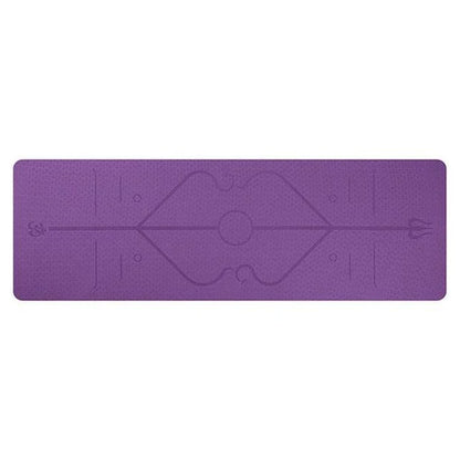 Non Slip Yoga Mat with Position Lines Beginner Fitness Exercise Workout