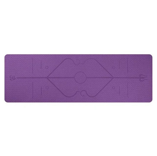 Non Slip Yoga Mat with Position Lines Beginner Fitness Exercise Workout