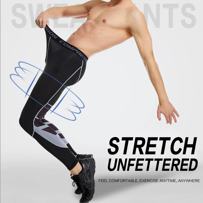 Men'S Compression Pants Cycling Running Basketball Soccer Elasticity Sweatpants Fitness Tights Legging Trousers Rash Guard Gym