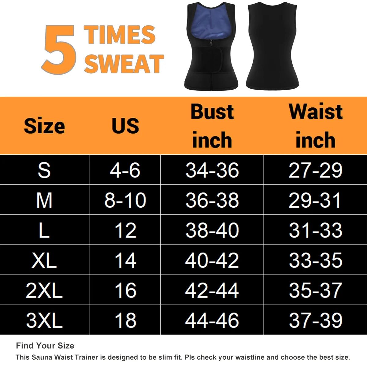 Women'S Hot Sauna Workout Waist Trainer Vest Corset Trimmer Belt Sweat Slimming Body Shaper