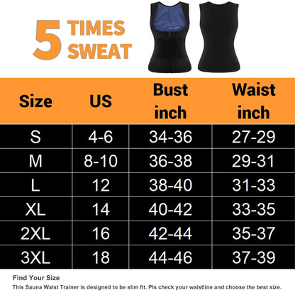 Women'S Hot Sauna Workout Waist Trainer Vest Corset Trimmer Belt Sweat Slimming Body Shaper