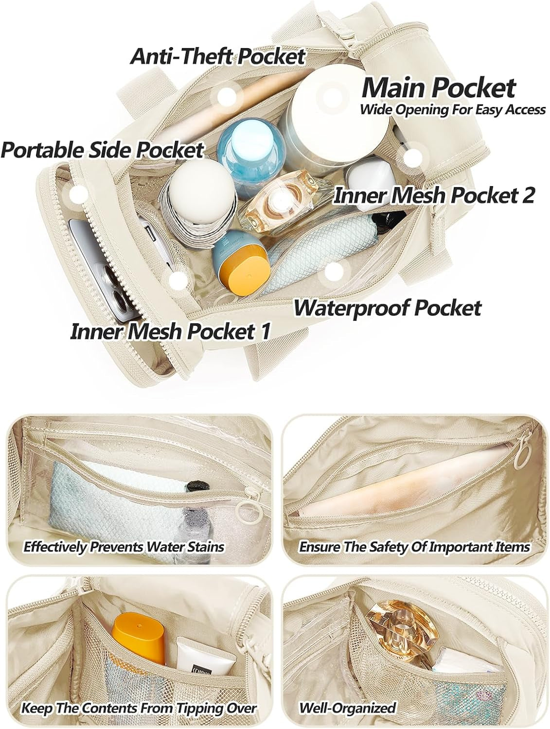 Small Gym Bag Bag with Wet Compartment and Coin Purse Duffel Bags Dance Yoga Workout Bag,Mini Gym Bag for Women (Small Gym Bag - Beige)