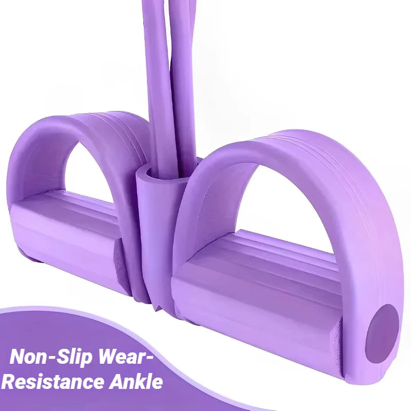 Four-Tube Pedal Resistance Band – Home Fitness & Stretching Trainer