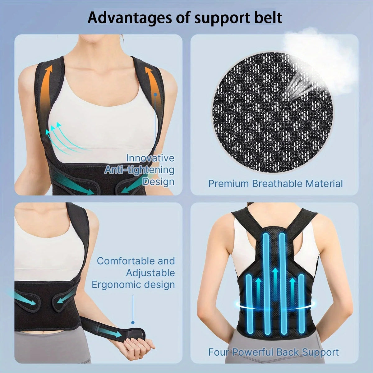 Adjustable Breathable Back Brace & Posture Support