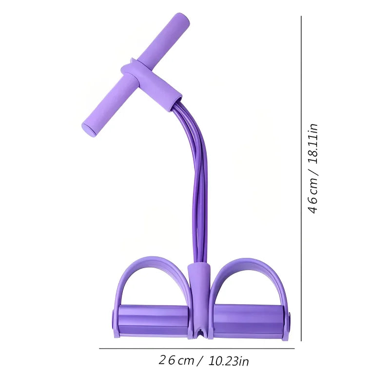 Four-Tube Pedal Resistance Band – Home Fitness & Stretching Trainer
