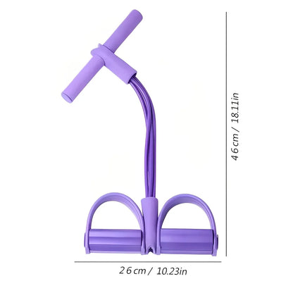 Four-Tube Pedal Resistance Band – Home Fitness & Stretching Trainer