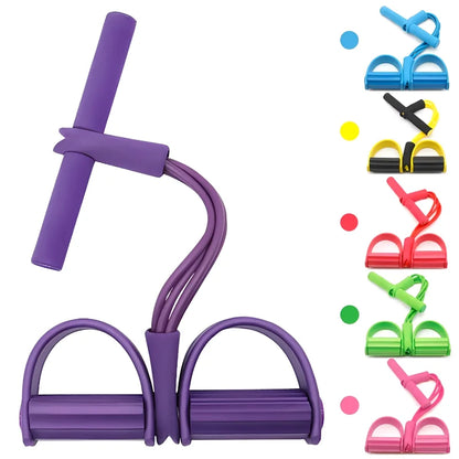 Four-Tube Pedal Resistance Band – Home Fitness & Stretching Trainer
