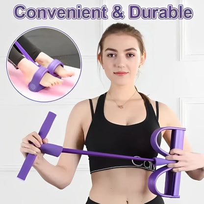 Four-Tube Pedal Resistance Band – Home Fitness & Stretching Trainer