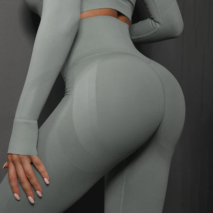 High Waist Seamless Yoga Pants Women'S Solid Color Full Length Leggings Fitness Hip up Running Sport Gym Legging Outfits