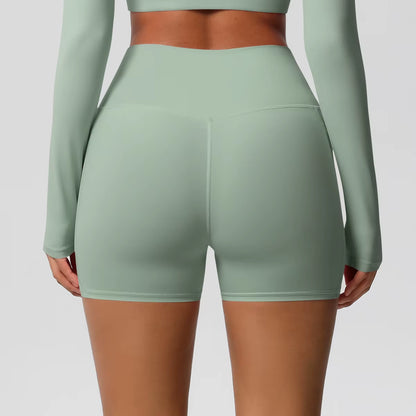 Women Sports Short with Pocketedyoga Legging Shorts Squat Proof High Waist Fitness Tight Shorts Quick Drying Cycling Workout Gym