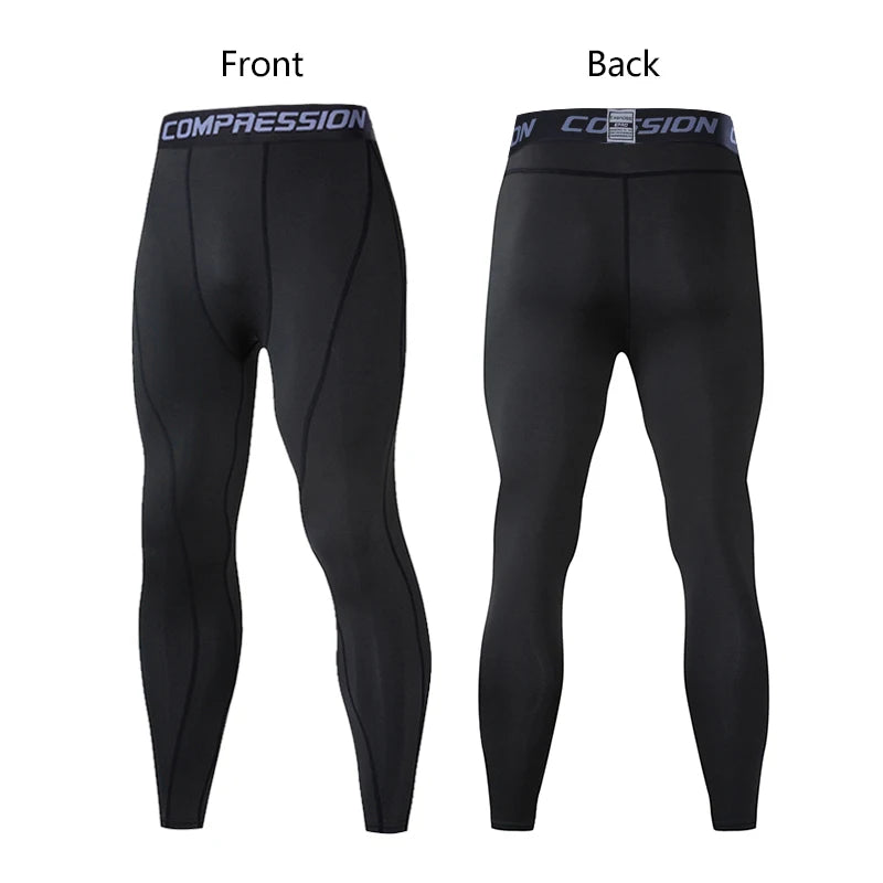 Men'S Compression Pants Cycling Running Basketball Soccer Elasticity Sweatpants Fitness Tights Legging Trousers Rash Guard Gym