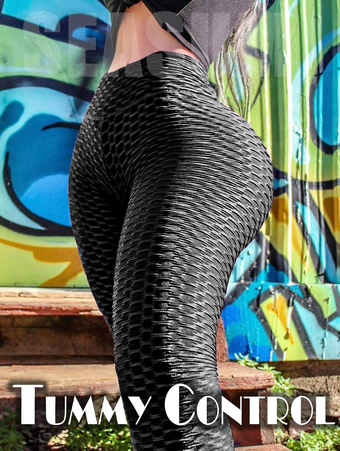 Women High Waisted Workout Yoga Pants Butt Lifting Scrunch Booty Leggings Tummy Control anti Cellulite Textured Tights