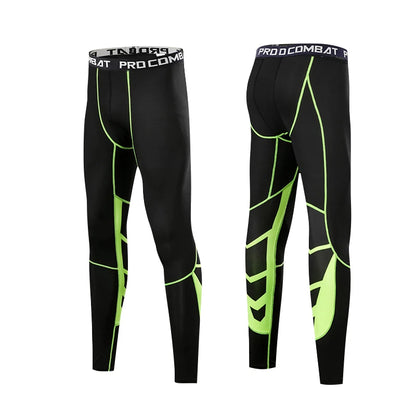 Men'S Compression Pants Cycling Running Basketball Soccer Elasticity Sweatpants Fitness Tights Legging Trousers Rash Guard Gym