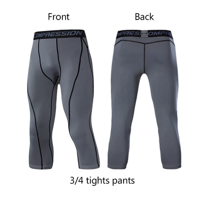 Men'S Compression Pants Cycling Running Basketball Soccer Elasticity Sweatpants Fitness Tights Legging Trousers Rash Guard Gym