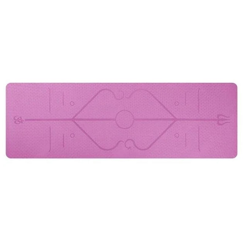 Non Slip Yoga Mat with Position Lines Beginner Fitness Exercise Workout