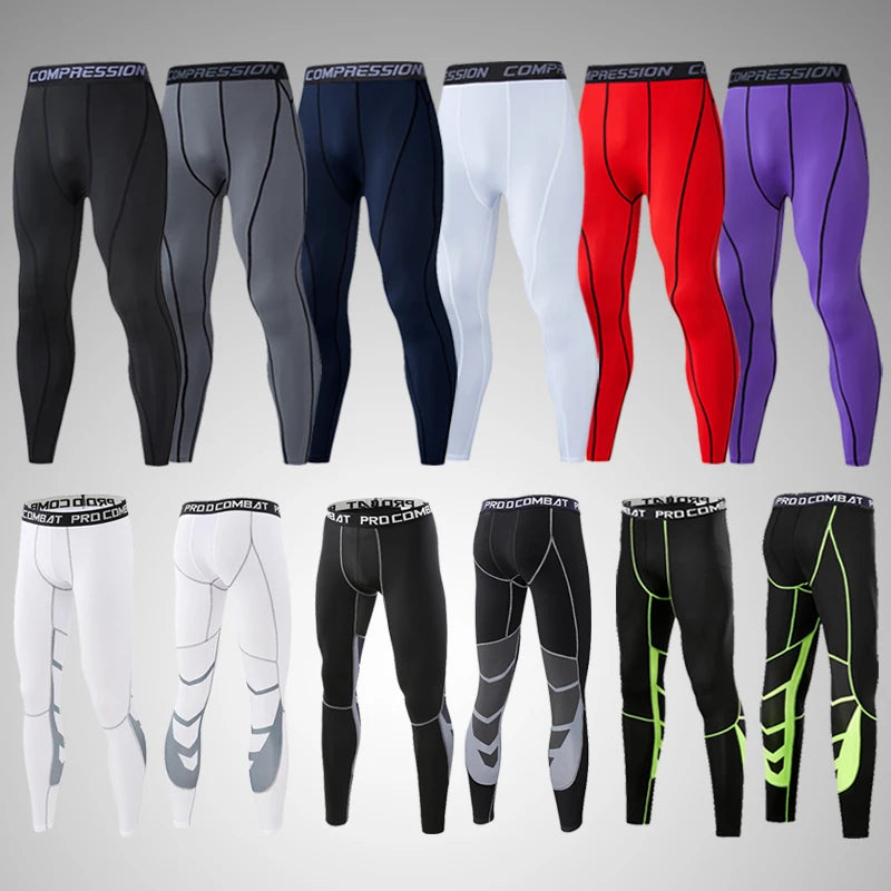 Men'S Compression Pants Cycling Running Basketball Soccer Elasticity Sweatpants Fitness Tights Legging Trousers Rash Guard Gym