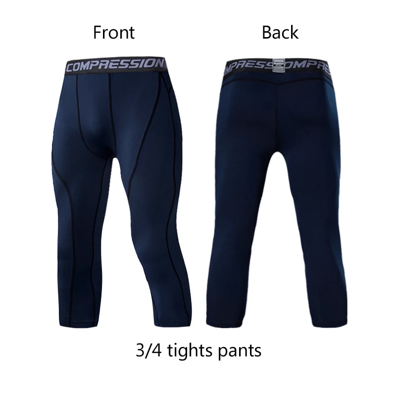 Men'S Compression Pants Cycling Running Basketball Soccer Elasticity Sweatpants Fitness Tights Legging Trousers Rash Guard Gym