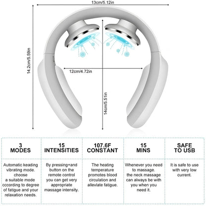 Rechargeable Comfort Neck Massager with Heat and Vibration Settings