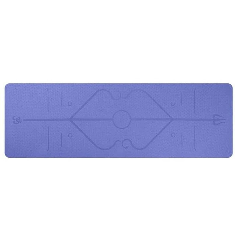Non Slip Yoga Mat with Position Lines Beginner Fitness Exercise Workout