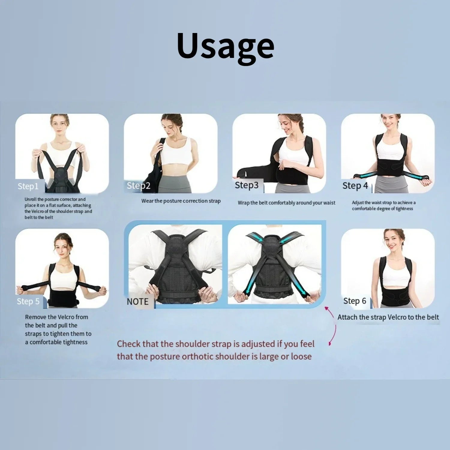 Posture Corrector for Women and Men, Back Support Brace for Neck Shoulder & Upper and Lower Back Pain Relief, Invisible Adjustable Lightweight Posture Corrector under Clothes(Black, Large)