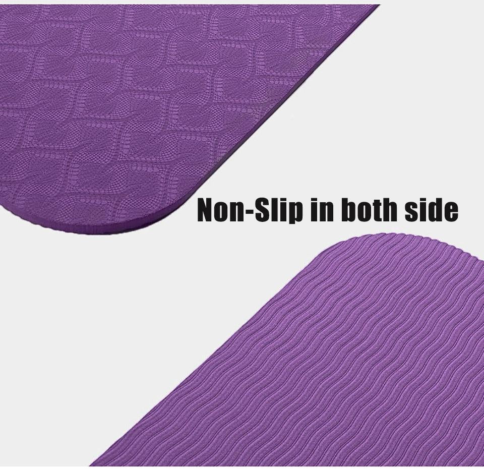 Non Slip Yoga Mat with Position Lines Beginner Fitness Exercise Workout