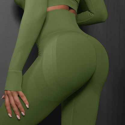 High Waist Seamless Yoga Pants Women'S Solid Color Full Length Leggings Fitness Hip up Running Sport Gym Legging Outfits