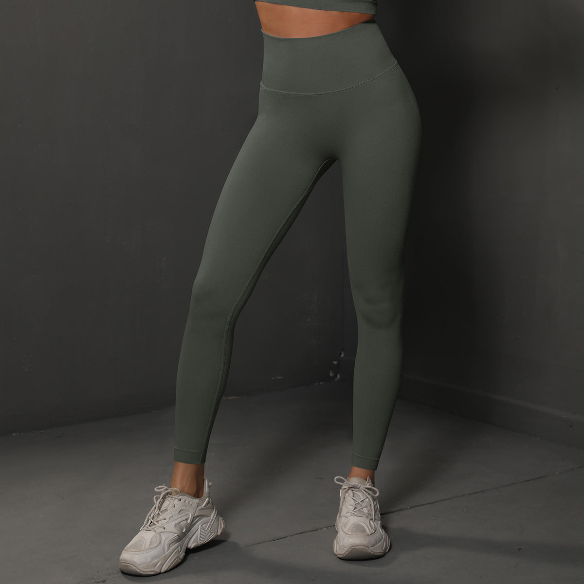 High Waist Seamless Yoga Pants Women'S Solid Color Full Length Leggings Fitness Hip up Running Sport Gym Legging Outfits