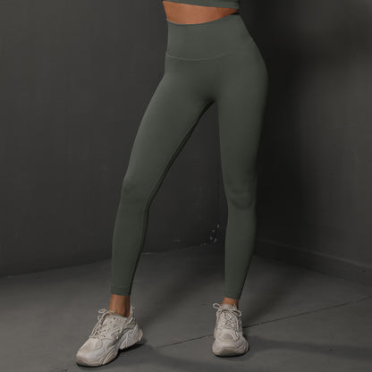 High Waist Seamless Yoga Pants Women'S Solid Color Full Length Leggings Fitness Hip up Running Sport Gym Legging Outfits