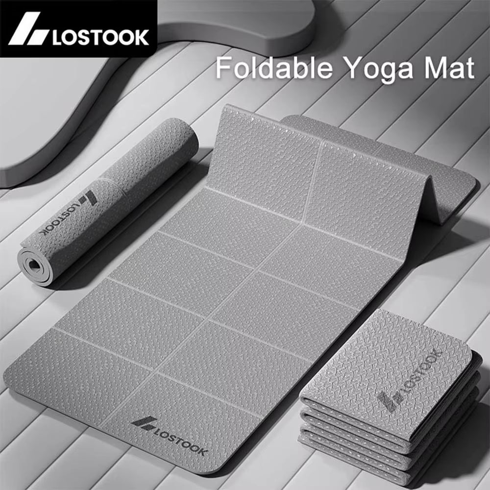 4Mm Thick TPE Foldable Yoga Mat Easy to Store Travel Exercise Mat for Yoga Pilates Home Workouts and Floor Exercises